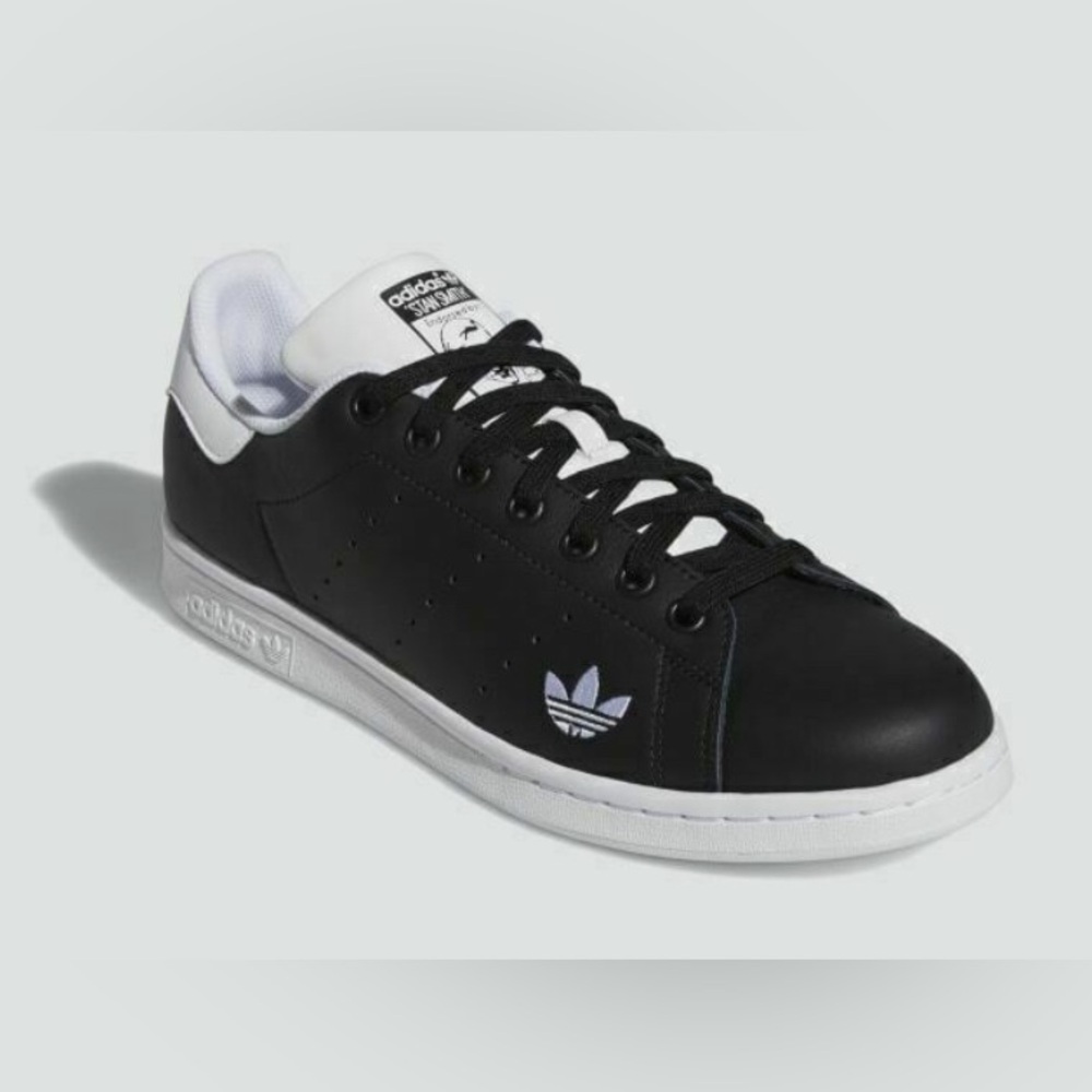 EUC [Adidas] Originals Stan Smith J 'Black/White Low-Top Sneakers Youth Kids 3.5 - Picture 2 of 15